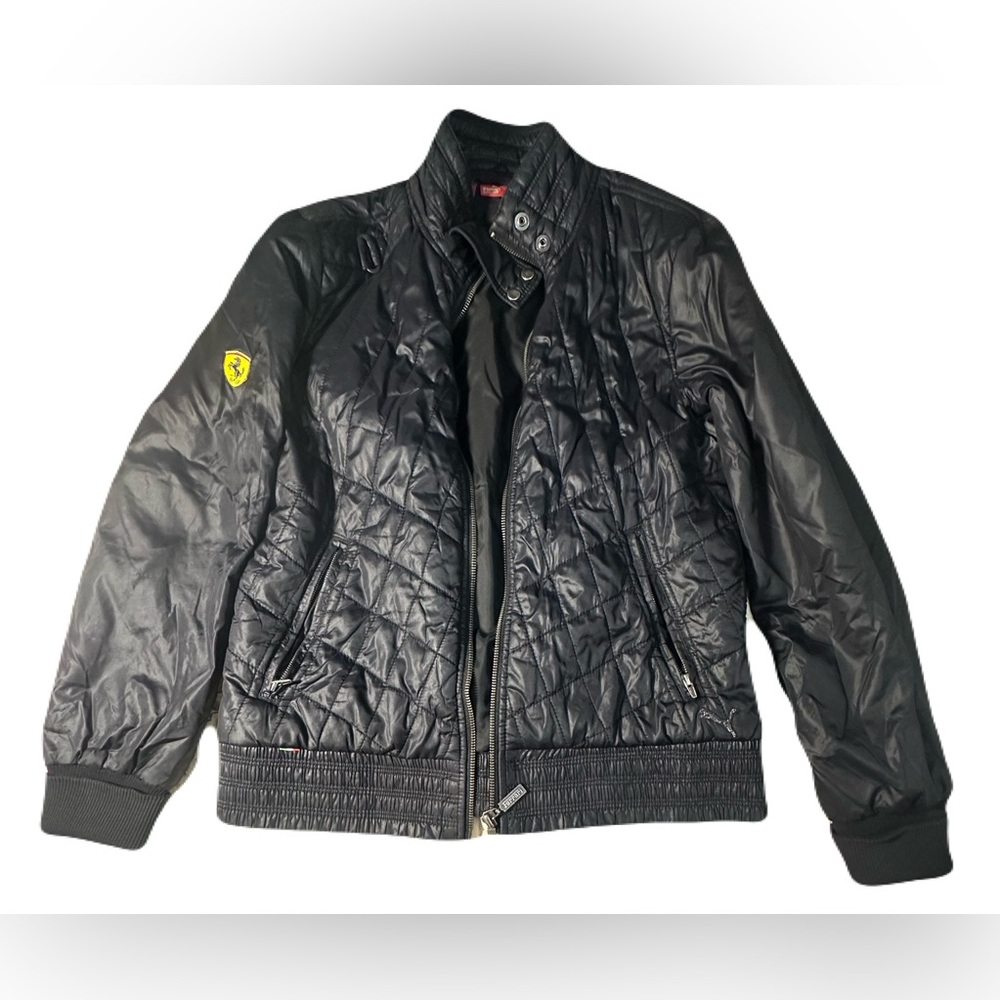 Ferrari Black Quilted Puffer Jacket